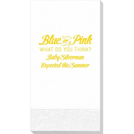 Blue or Pink Shower Guest Towels